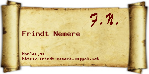 Frindt Nemere névjegykártya